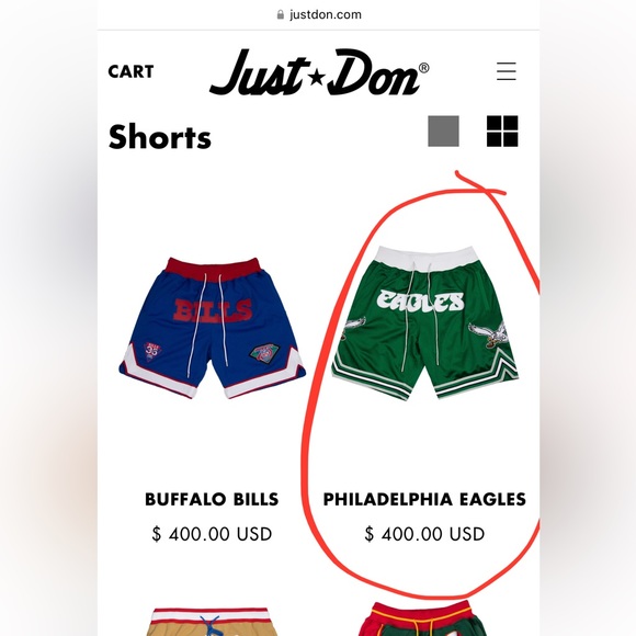 Just Don NFL Philadelphia Eagles Unisex Shorts, Sz. S, NWOT - Picture 8 of 13